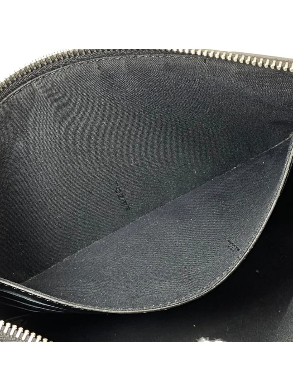Fendi Clutch Pouch FF Logo Zucca Leather Black Lightweight Capacity